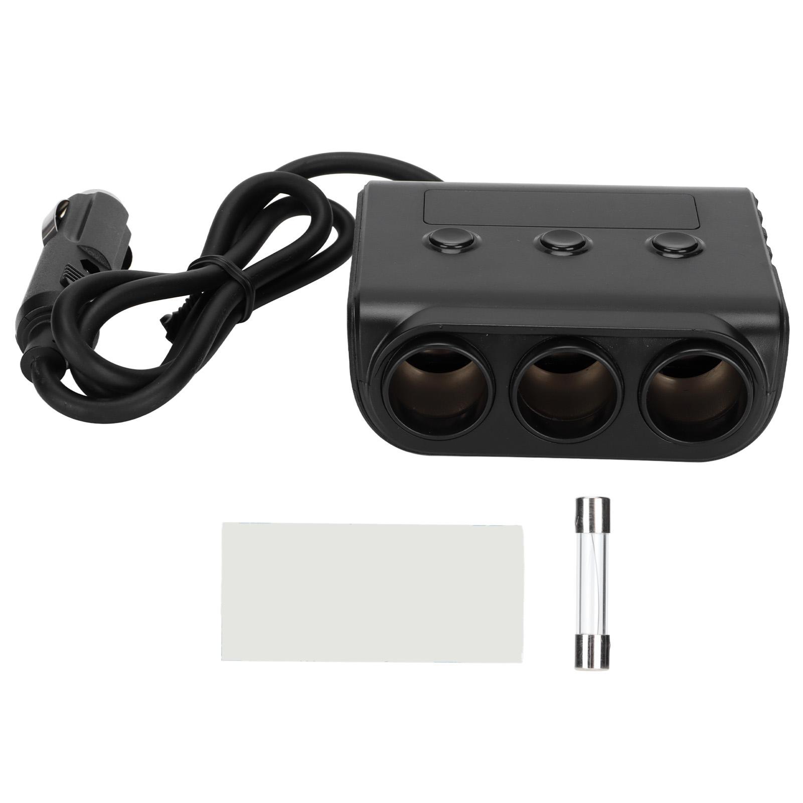 

Cigarette Lighter Splitter 3 Socket 4 Port USB Car Splitter Adapter for GPS Driving Recorders Phones
