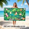 Floral Garden Theme Soft Beach Towel Personalized Custom Name Text Towel Portable for Beach Pool Travel