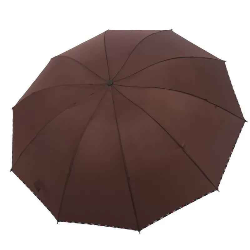 New Model Bone-Edged 70% off Grid Umbrella, Sun Protection Umbrella, Large Business Folding Umbrella, Business Gift Iron Umbrella