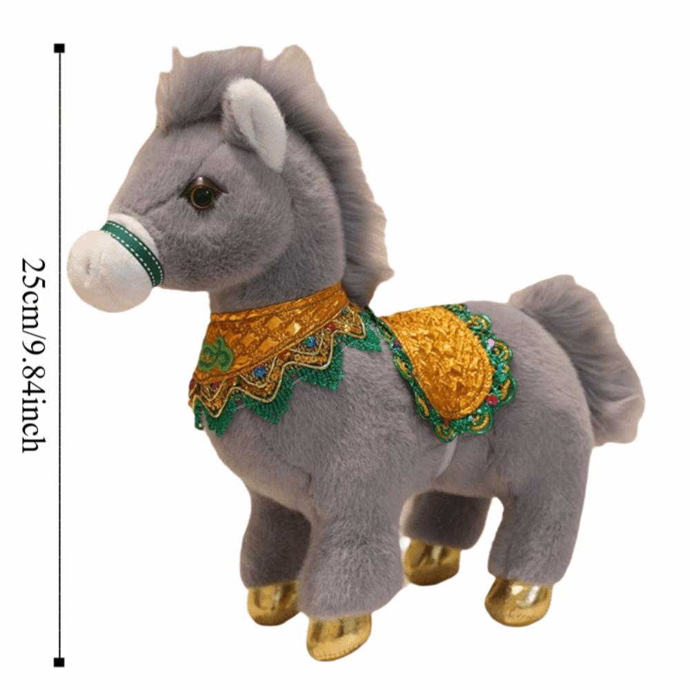 Mascot Horse Stuffed Toys Cartoon Animal Pony Plush Doll Traditional Chinese Zodiac Horse  Kids