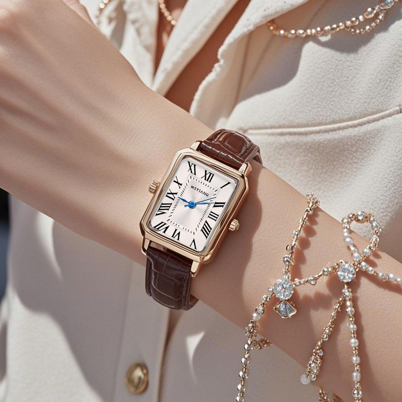 

Жіночий ретро квадратний годинник - Простий, модний дизайн для студентів