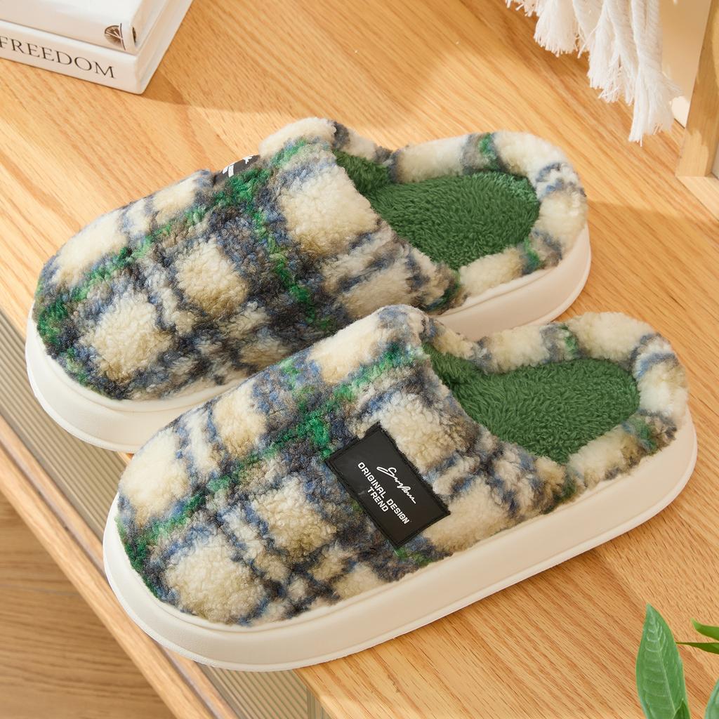 Winter Women Home Slippers Plush Warm Thick Bottom Slides Breathable Soft Non-slip Slippers Indoor Outdoor Men Casual Slippers