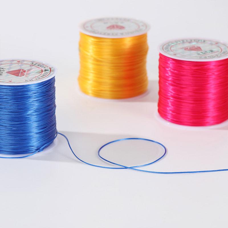 1Roll Beading Thread Accessories Flat Elastic Thread Elasticity Spandex DIY 0.8mm Elastic Cord Hand Knitting