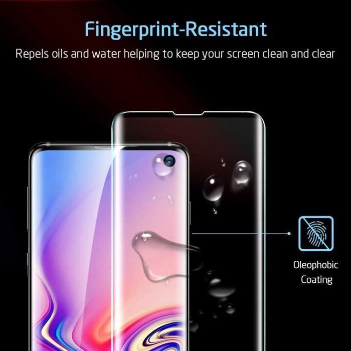2 pcs pour samsung galaxy s10 verre trempé film protection d'écran couverture complète 9h anti-rayures haut définition