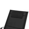 Sun Lounger with Cushion Aluminum and Textilene Black