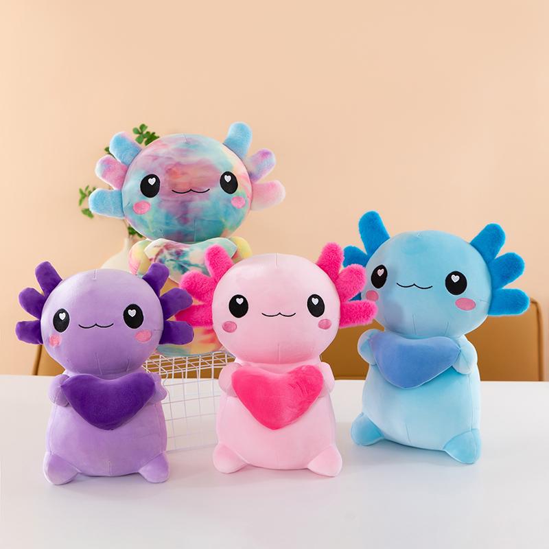 Morbido Peluche Axolotl in 4 Colori Dinosauro Esagonale Peluche Animale Regalo Carino Per Coppie