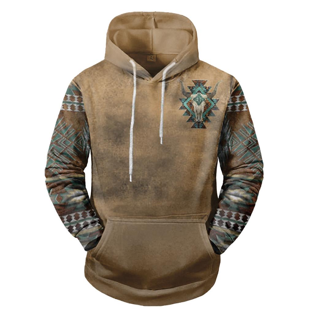 Fashion Print Loose Men's And Women's Long Sleeve Hooded Sweater