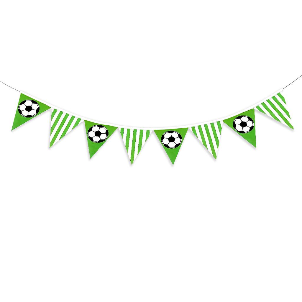 Soccer Sports Themed Party Garland, Paper Football Double Flags Banner Set for Sports Theme Parties and Birthday Celebrations