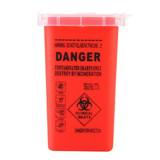 Tattoo Needle Disposal & Sharps Collection Container - 1L Storage Box
