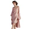 Women's Lace Trim Ice Silk Pajama Set with Robe - Spring/Summer/Autumn
