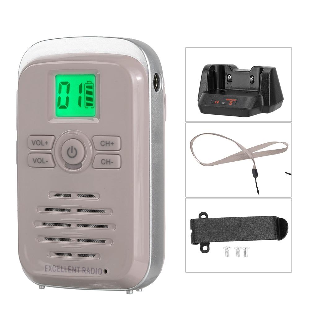 Q3 FM ABS Mini Wireless Walkie Talkie  400-470MHZ Waterproof Ultra Thin 2-Way Radio(Golden )