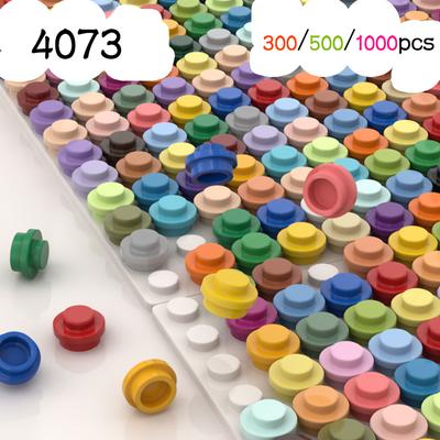 300/500/1000pcs Assemble Particles 6141 Plate Round 1x1 Dot DIY Building Blocks Figures Lamp Bricks Toy for Children 4073