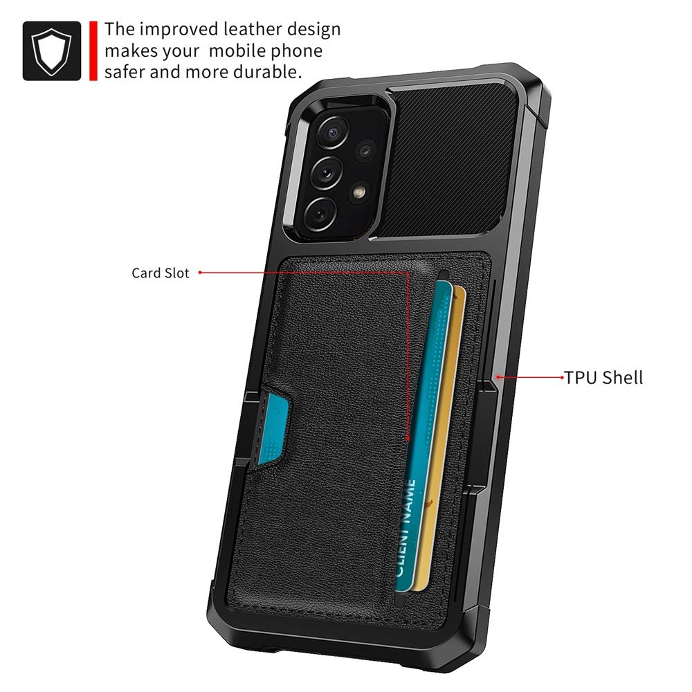 For Samsung Galaxy A12 A52 A72 A13 A33 A53 A73 A14 A34 A54 A35 A55 A36 A56 4G 5G Case Luxury PU Leather Built-in Card Holder ShockProof Back Cover