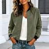 Giacca da Donna Casual in Scamosciato con Zip Leggera Stile Bomber Manica Lunga Capospalla con Polsini e Orlo a Coste per l'Uso Quotidiano