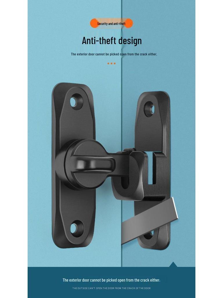 90° Zámek na posuvné dveře (stodolové dveře): Západka bez vrtání, Spona na posuvné dveře, Bezpečnostní šroub