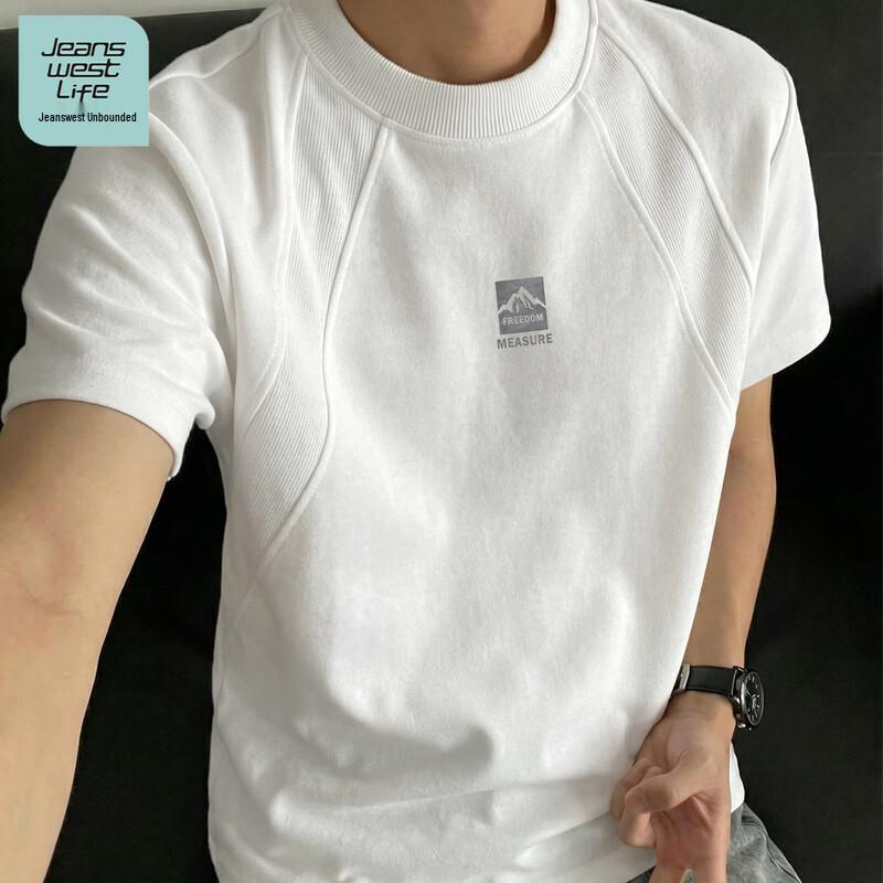

JEANSWEST LIFE Men s Spliced Short Sleeve T-Shirt XL