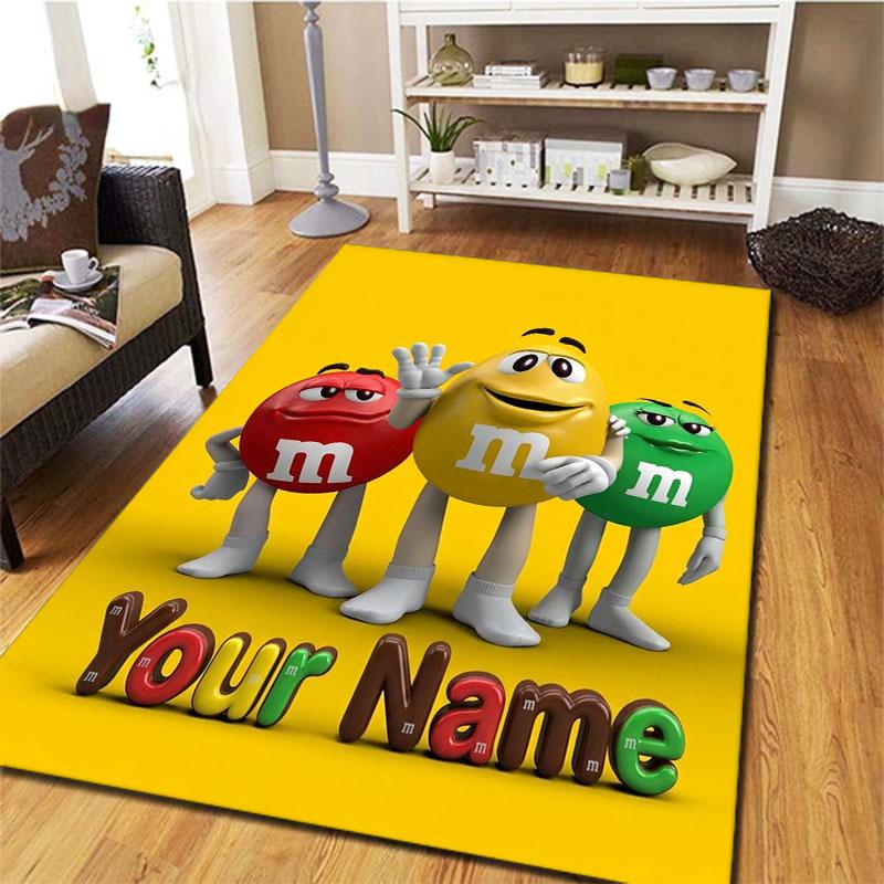 M&M's Custom Name Carpet Rug for Living Room Bedroom Home Sofa Decoration,Kids play Non-slip Floor Mat