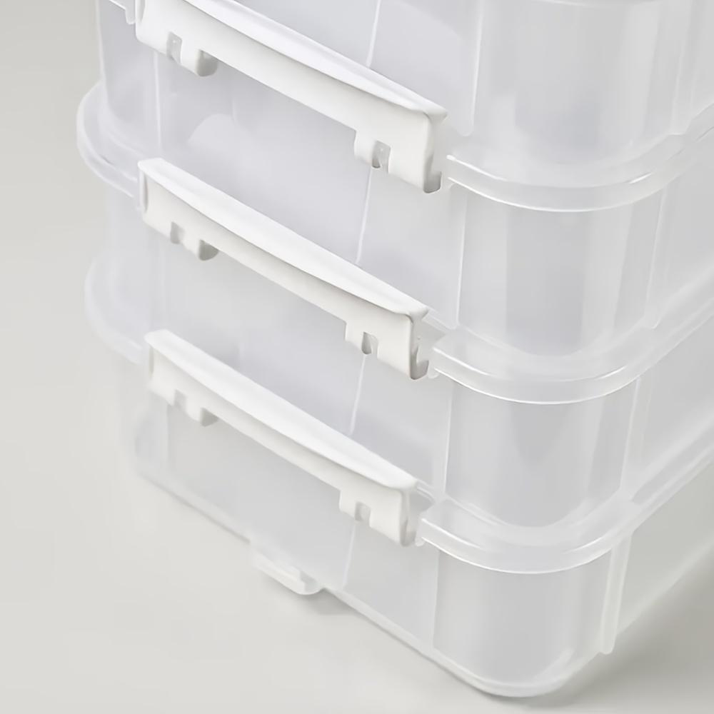 4-layer stackable transparent plastic storage box covers, partitioned drawer storage boxes белый