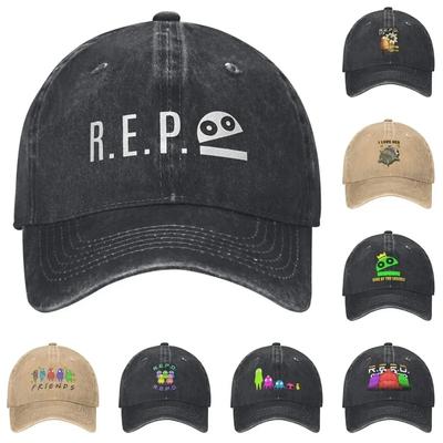 R.E.P.O King of The Losers Baseball Caps Casual Distressed Denim Washed Hot Game Repo Robot Headwear Outdoor Unstructured Hat