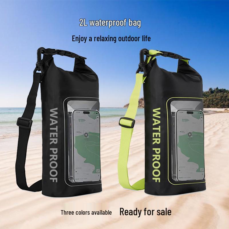 

Водонепроницаемая сумка кроссбоди из ПВХ для плавания и активного отдыха - Отделение для мобильного телефона и сумка для дрифтинга, Бестселлер 2L чёрный