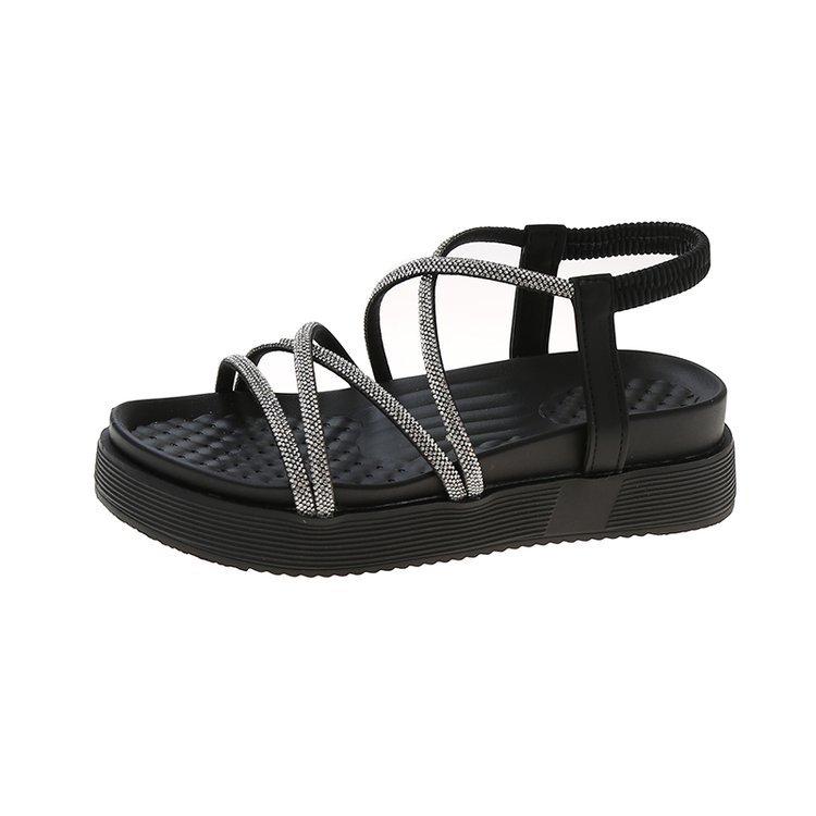 Platform sandals women's summer new models with skirts versatile Roman women's shoes super soft non-slip lightweight muffin beach shoes women