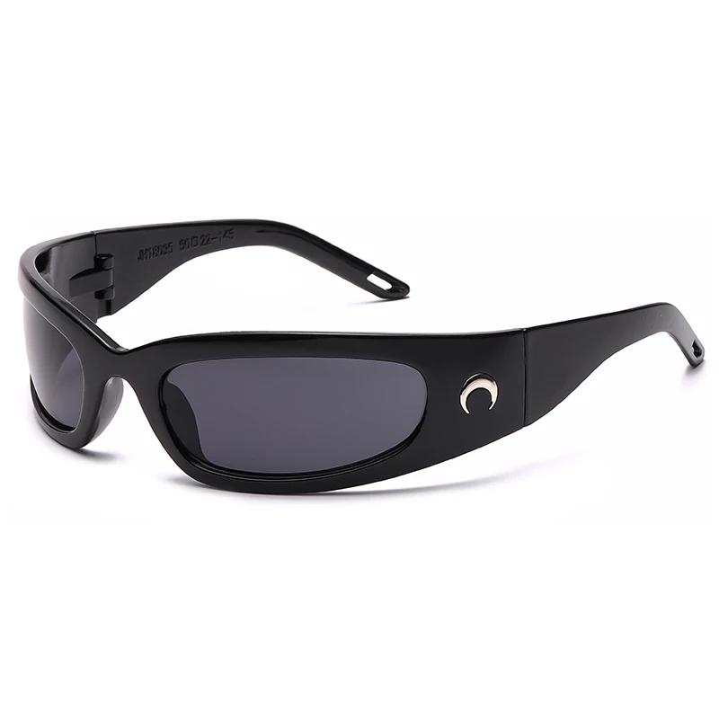Y2K Outdoor Mountain Climbing Sunglasses Women Men Oversized Trendy Wrap Around Sunglasses Punk One Piece Goggles Sports Glass