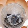 Solar Powered Amber Yard Light Cracked Glass Decorative Lamp Flower Garden Lamp For Outdoor