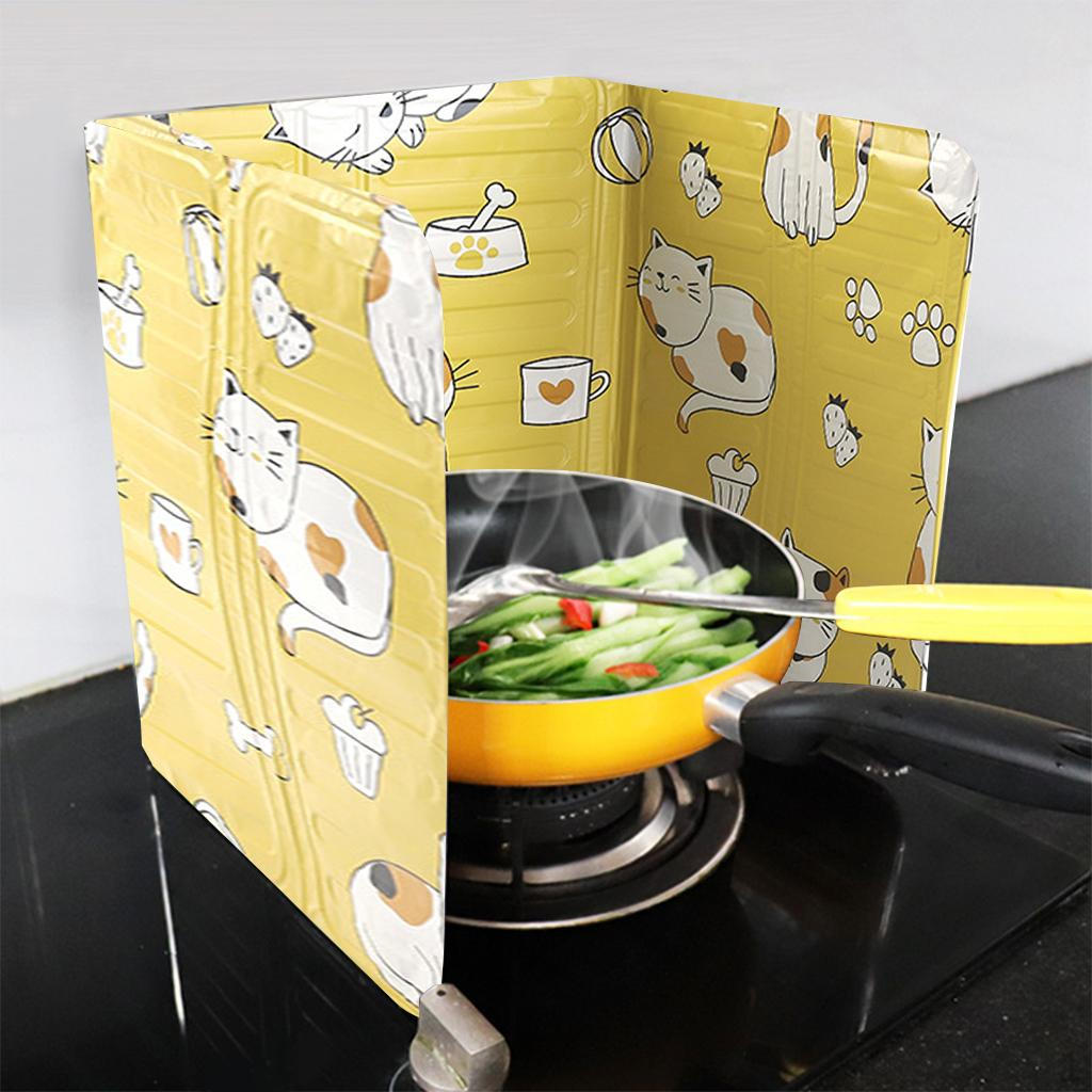 

Kitchen Gadgets Anti Splatter Oil Baffle Block Stove Top жовтий