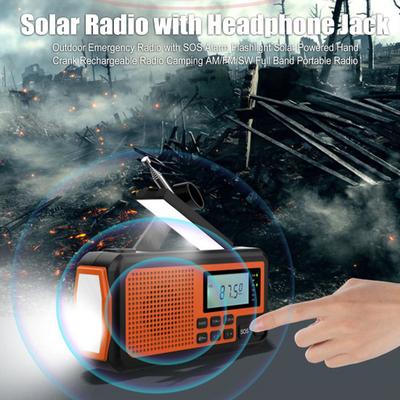 Yousheng Outdoor Emergency Radio with SOS Alarm Flashlight Solar Powered Hand Crank Rechargeable Radio Camping AM/FM/SW Full Band Portable Radio