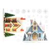 Christmas Double House Window Cling Removable Waterproof PVC Merry Christmas Winter Cabin Static Glass Sticker Holiday Party Decoration Decal