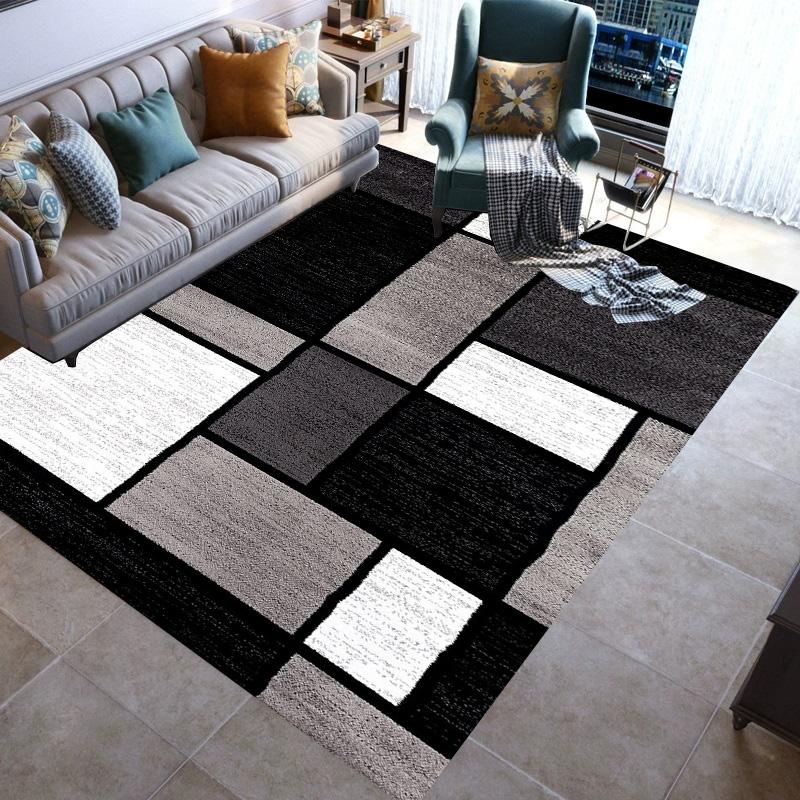 Stylish Geometric lines Washable Modern 3D Printing Carpet Mat for Living Room Bedroom Toilets Home Decoration Rugs