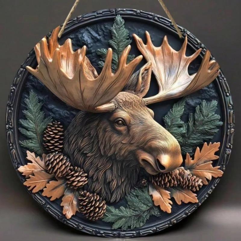 Metal Moose Tin Sign Wall Decor for Pub Kitchen Cafe Home Office
