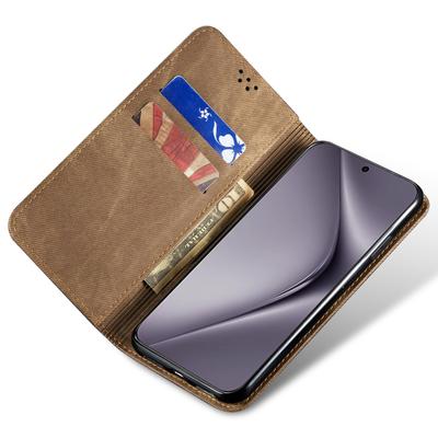 Für Huawei Pura 70 Ultra Hülle Jeansstoff-Textur Klapp-Leder-Handyhülle