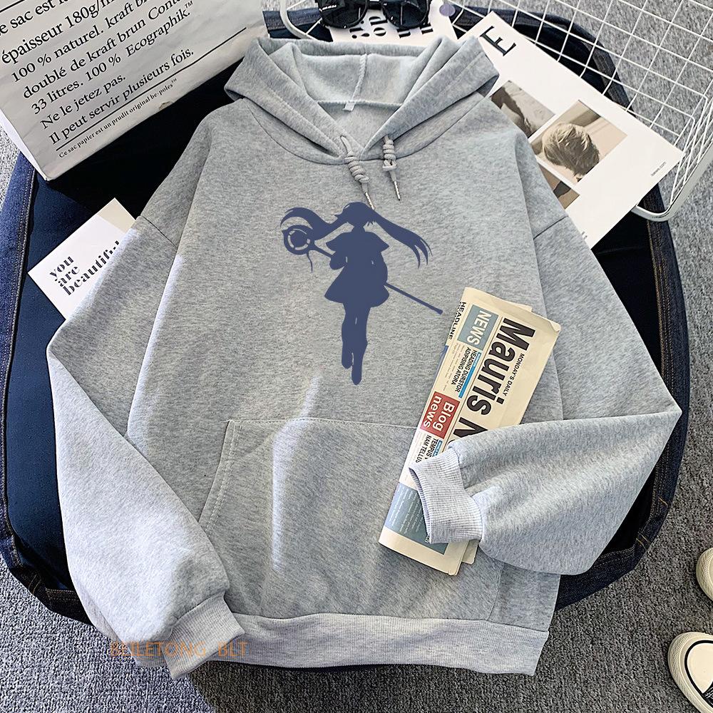 Sousou No Frieren Manga Herren Kapuzenpullover Jungen Harajuku Mädchen Hip Hop Pullover Ausgefallenes Musikgeschenk Lässiger Lockerer Bequemer Pullover