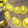 LED Lemon Garland Orange Slices String Light Yard Wedding Home Party Bedroom Decoration Battery Lamps Holiday Lighting
