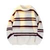 Pullovers Long Sleeves Sweaters Unisex Men's Jumper Couple Paragraph Winter Men's Korean Wear Knitted Cardigan Men's Stripes Round Neck Men's Tops