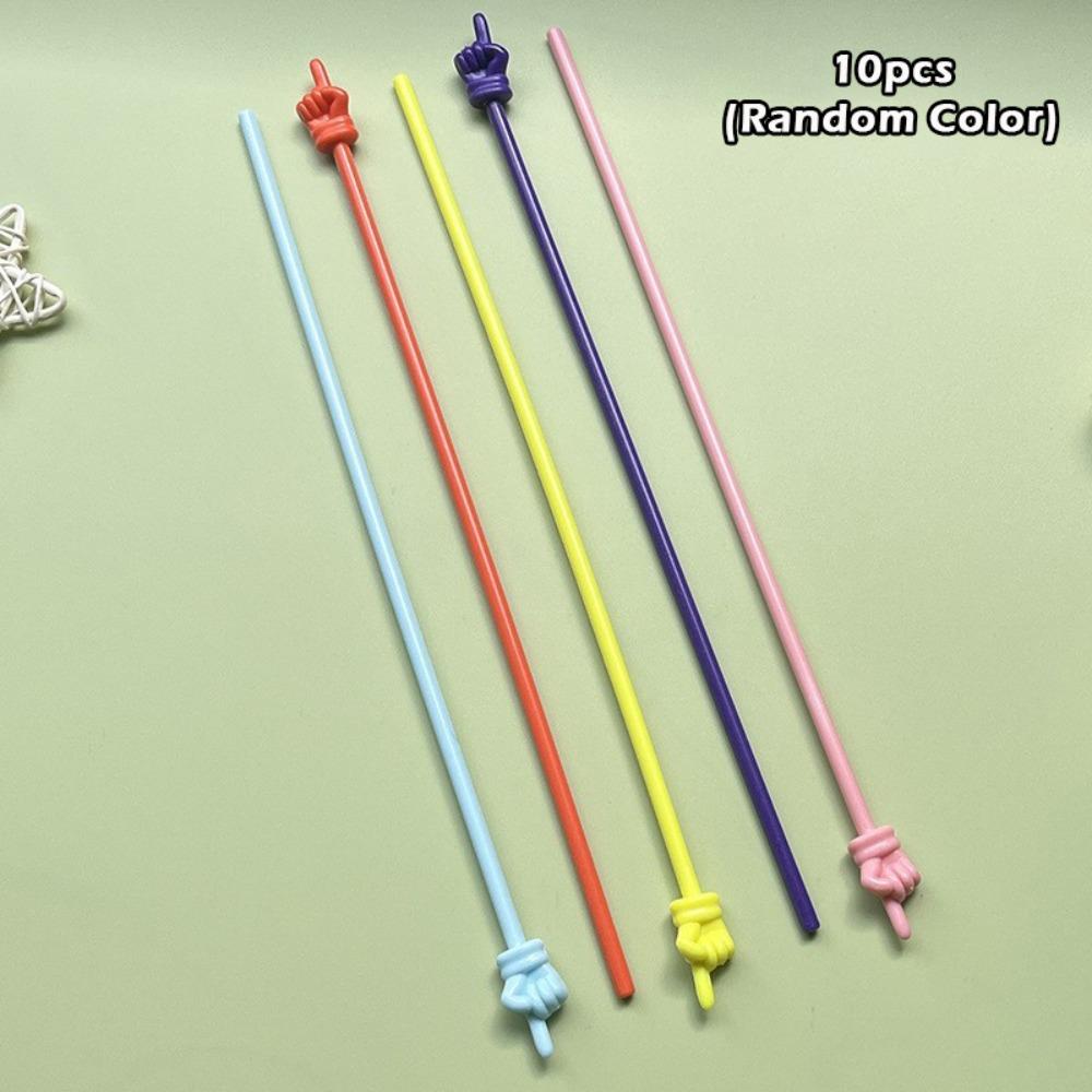 10pcs Simple Macaron/Transparent Teaching Stick Finger Design Handheld Teaching Pointer Whiteboard Pointer Students