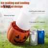 Silicone Ice Cube Mold Halloween Bucket Mold, Pumpkin Ghost Tray with Drain Basket, 2 Party Drink Accessories In 1 Freezer Cooler for Drinks
