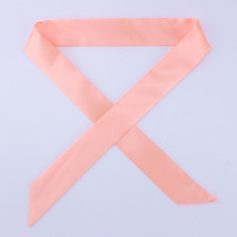4x100cm Satin Silk Narrow Scarf Neckerchief Solid Neck Scarves Long Silk Thin Scarf Tie Black Bag Ribbon Headbands Choker