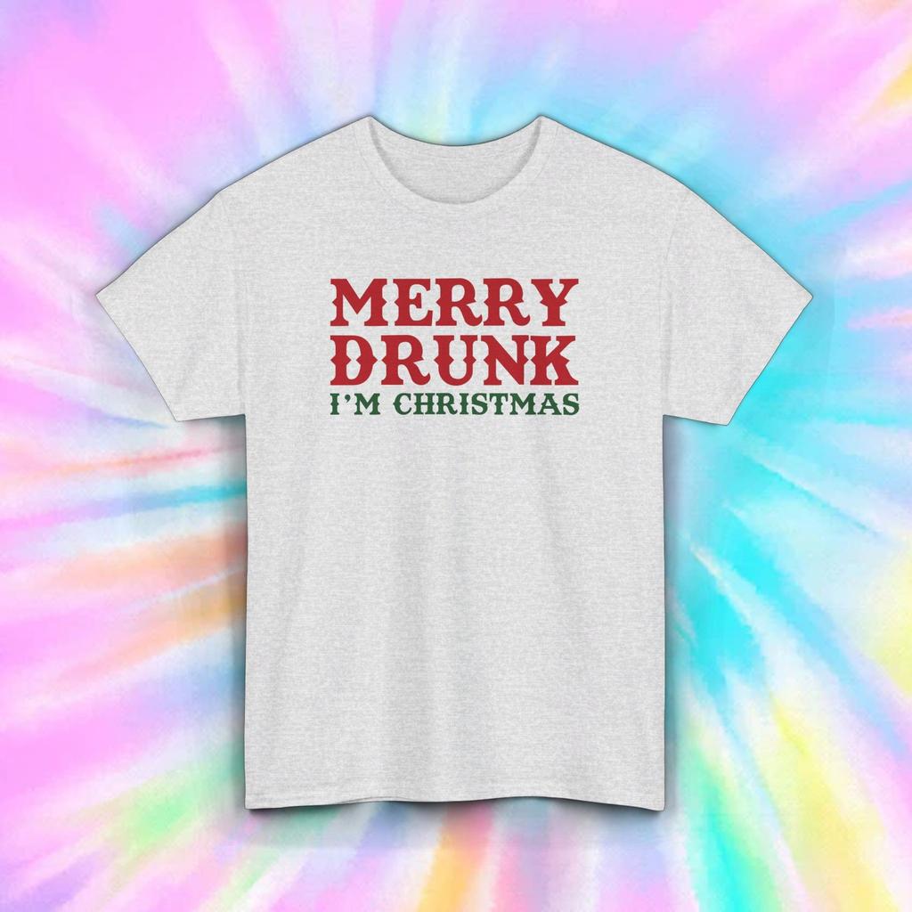 Merry Drunk I'm Christmas T-Shirt | Funny Holiday Drinking Tee | Xmas Party Gift