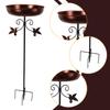 Iron Bird Bath Bowl Fence Outdoor Gift Hummingbird Patio Bird Feeder Tray
