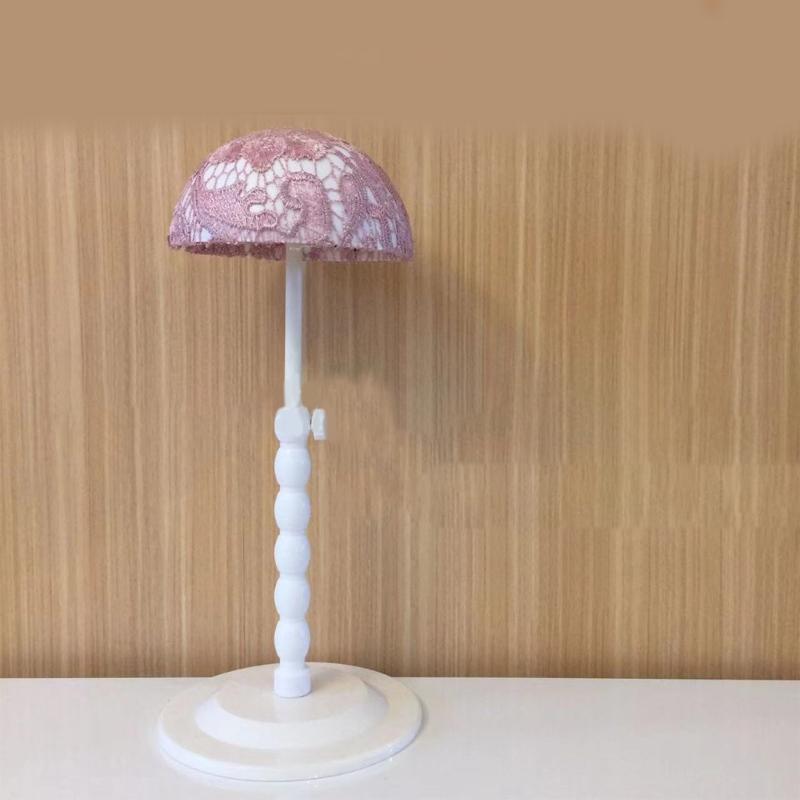Practical Plastic Wig Stand with Adjustable Height Hat Display for Easy Storage and Travel Suitable for All Wig Types