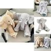 Soft Plush Elephant Pillow Comfort Toy For Kids Adorable Gray And Khaki Cuddly Design