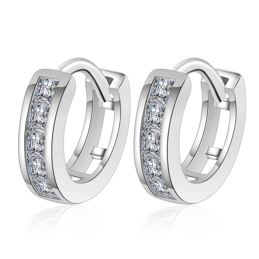 

Stylish Korean Circle Earrings with Zirconia Crystals for Men and Women Copper