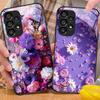 Golden Rose Blossoms For Samsung Galaxy S10 S20 Plus S21 FE S22 23 24 S25 Ultra Black Tempered Glass Phone Case Hard Shell