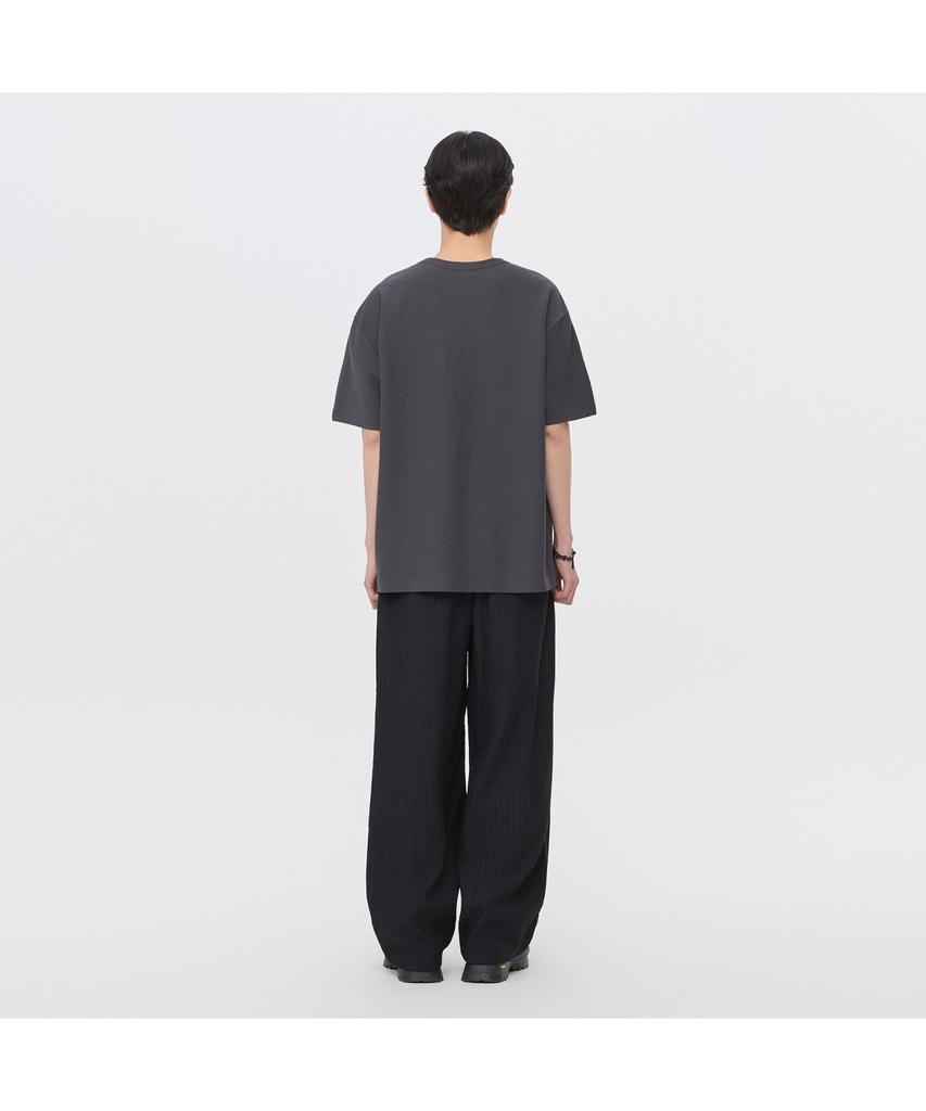 Keoseuuteommellou Navy Loose Fit Tucked Pleats Pants Cwpam26432Nyd