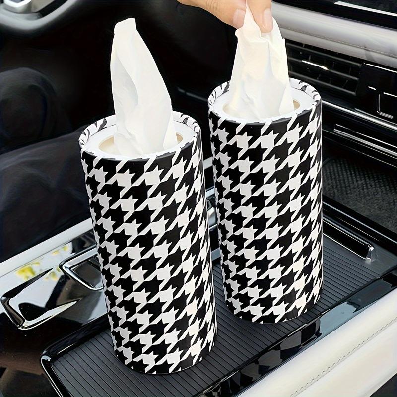 1pc Add A Touch of Style To Your Car with This Cute Black and White Car Tissue Box!