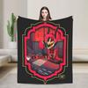 Hazbins Hotels Coperta Peluche Lucifer Biancheria da Letto in Flanella per Studenti Coperte per Arredo Casa Calde Qualità Personalizzata Copriletto Compleanno
