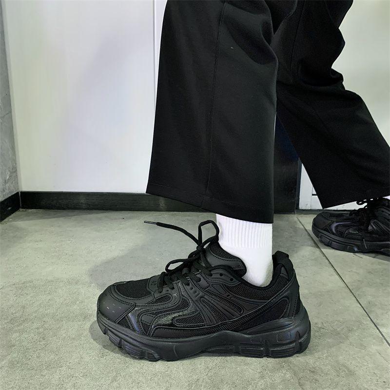 Shoes Women's Lightweight Platform Hong Kong Style Dad Shoes Women's 2025 New Spring Black Campus Style Couple Casual Shoes