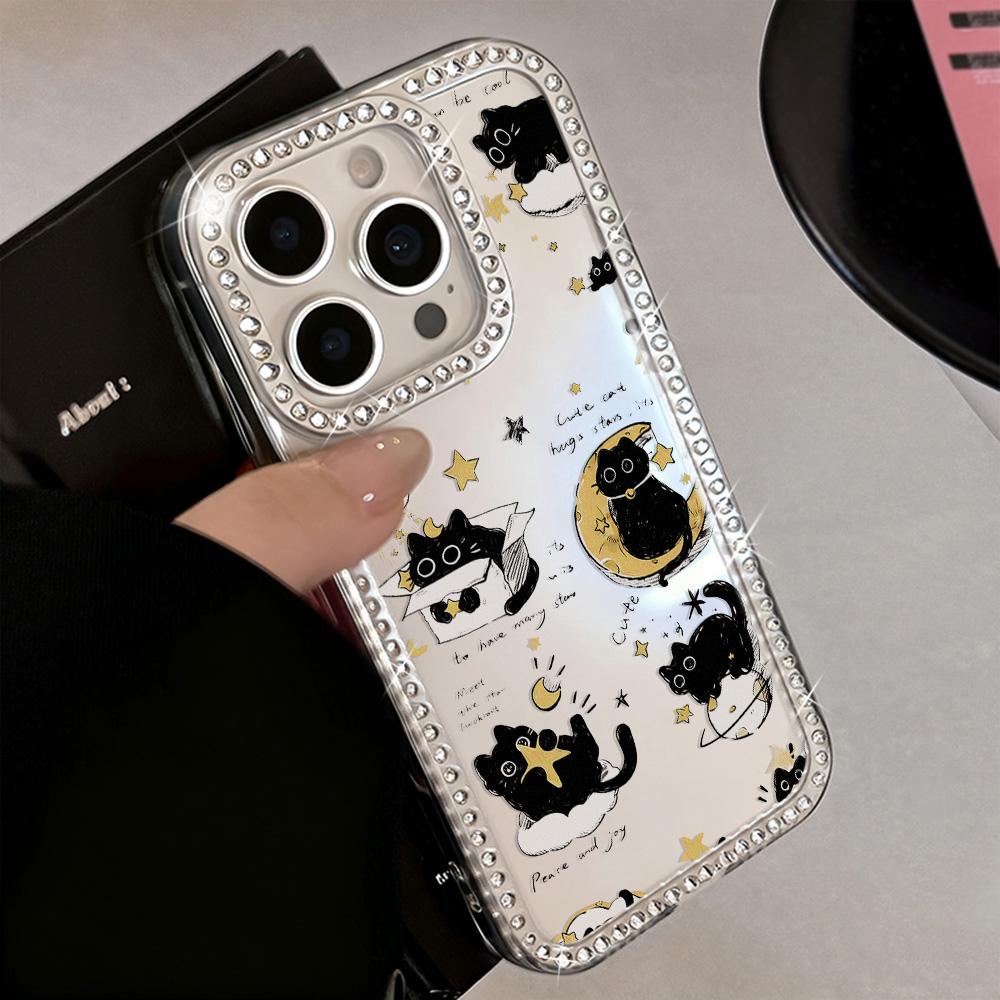 Bracelet Chain Phone Case For iPhone 17 16 15 13 14 for 17Air 17 12 14 16 Pro 17 14 16 Pro Max Sparking Diamond Cute Pattern Hard Cover With Lanyard